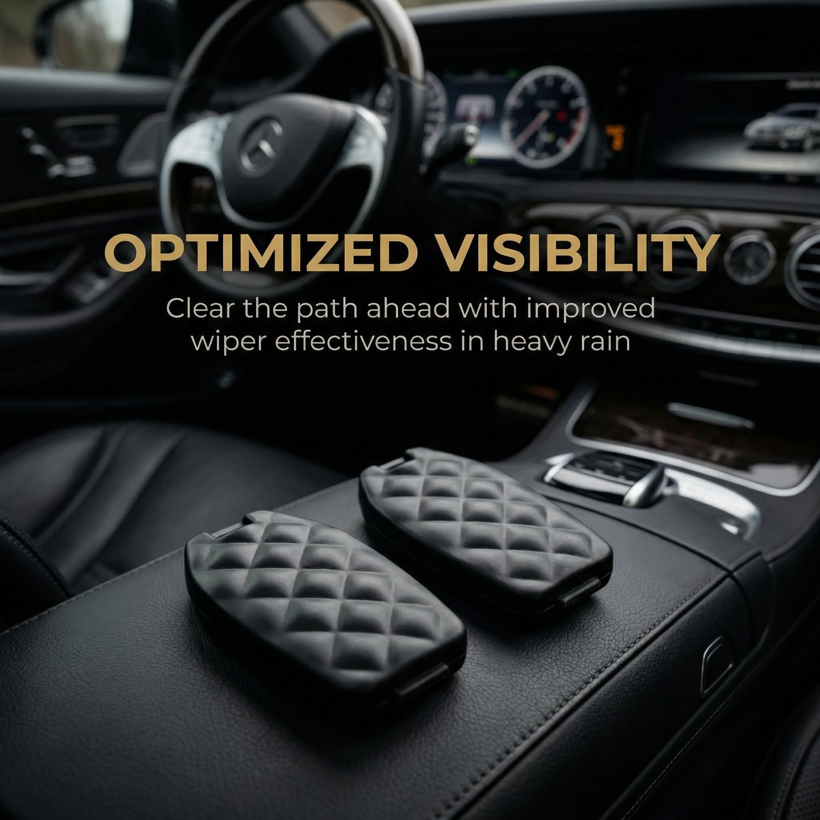 Set di riparazione per tergicristalli e spazzole tergicristalli, universale, per auto, con motivo a diamante, colore nero