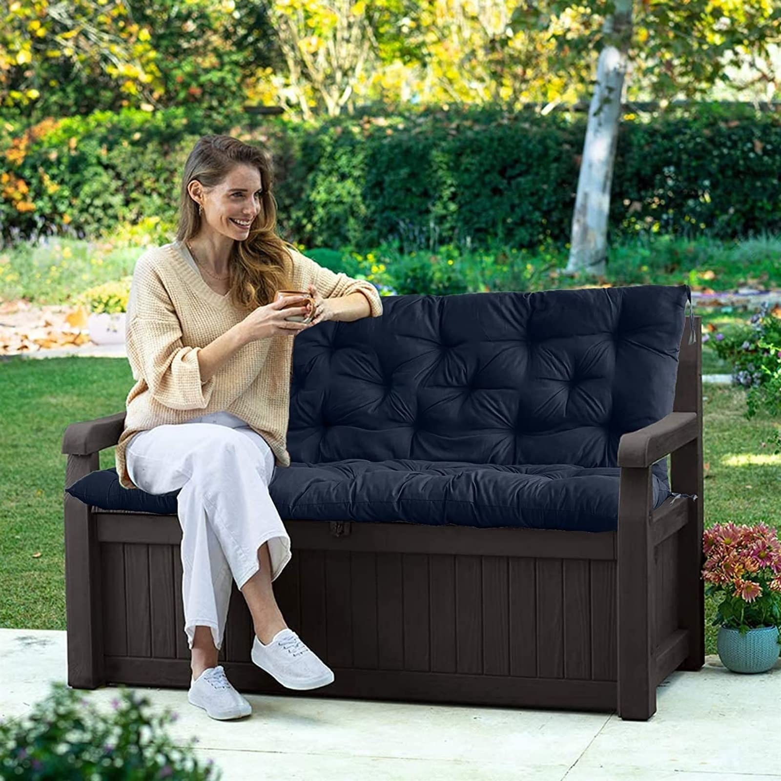 Cuscino impermeabile in pelliccia da giardino – Cuscini di ricambio per dondolo e panca – Accessori da giardino morbidi ed eleganti per il massimo comfort