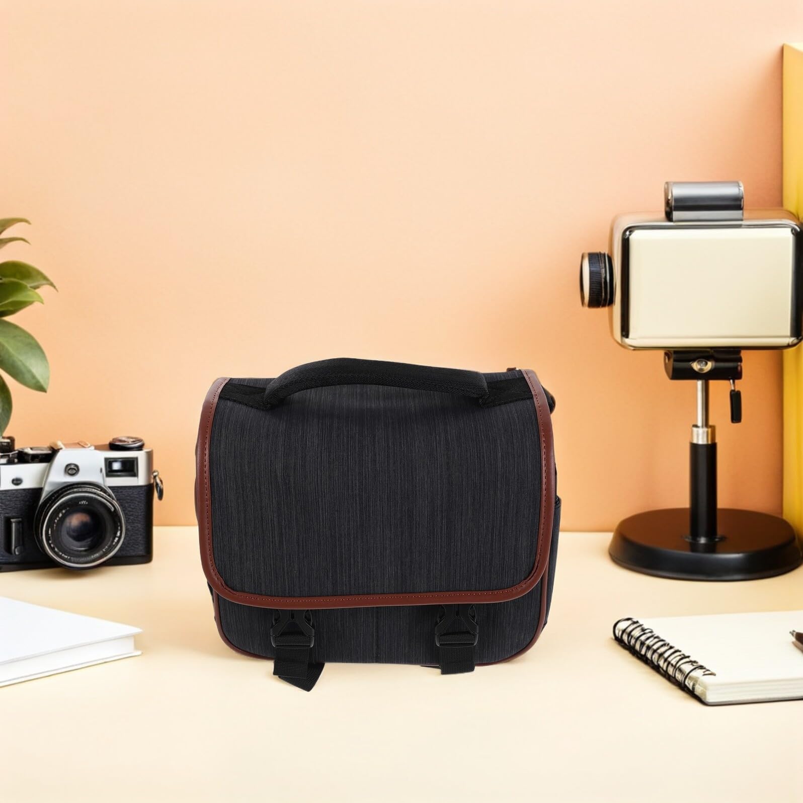 Mikinona Borsa Tracolla per Fotocamera Digitale Reflex e Mirrorless Custodia Protettiva in Nylon Resistente per Trasporto Accessori con Tasche Interne e Divisori per Organizzare