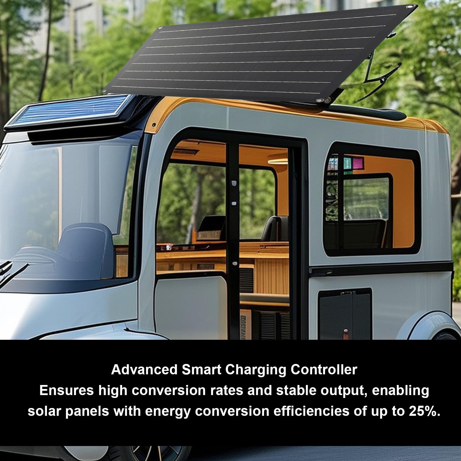 Ładowarka Samochodowa do Panelu Słonecznego 30 W, Przenośny Monokrystaliczny Zestaw do ładowania energią słoneczną do Akumulatora Samochodowego z Systemem Smart Guard, Wyjście 18 V do