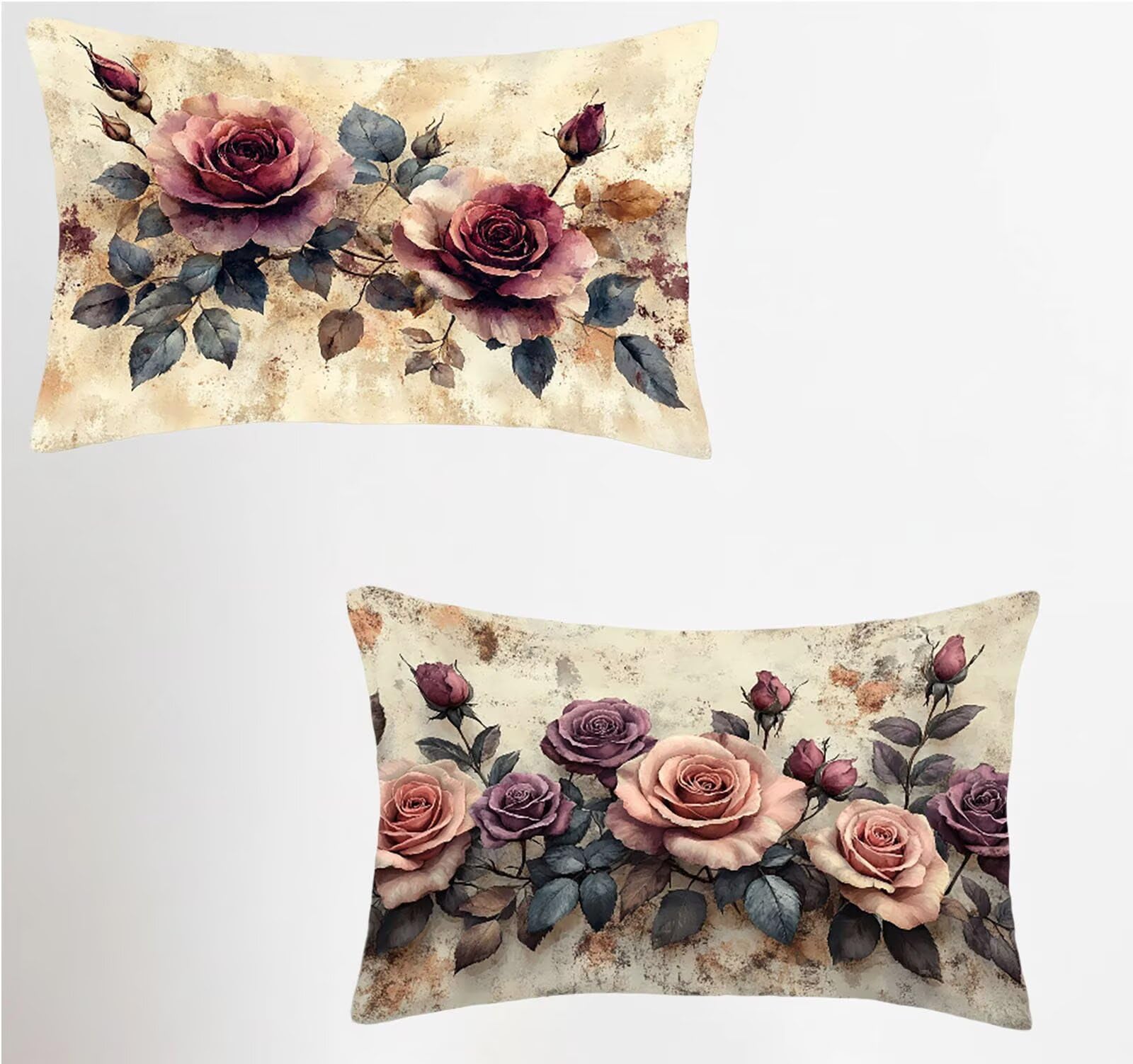 Taie d'oreiller 50x60 moutarde en velours doux avec fermeture éclair lot de 2