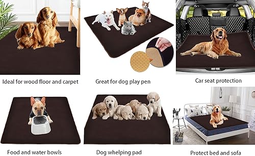 Miniatura 4 de Almohadillas lavables extra grandes para orina para perros, alfombrillas reutilizables de 60 x 60 pulgadas, almohadilla antideslizante de