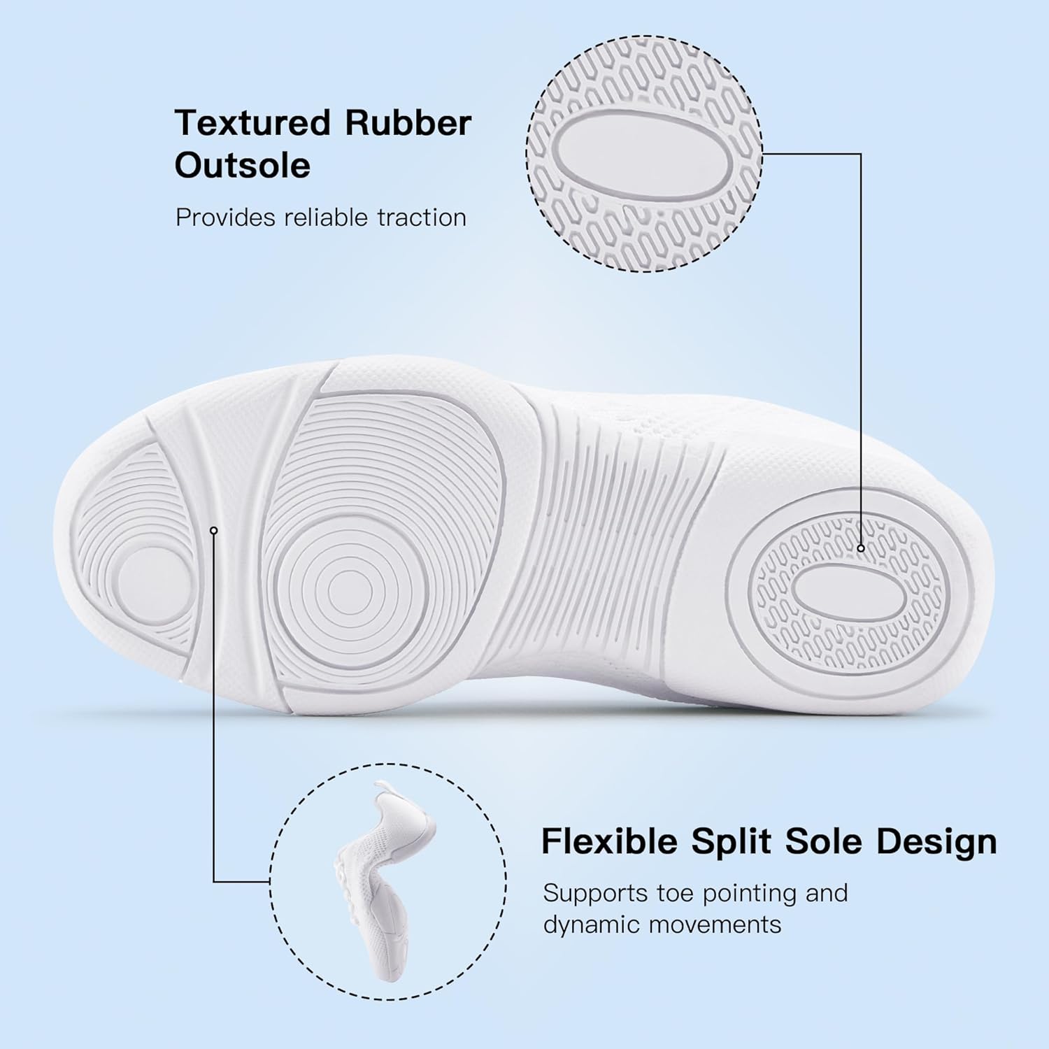 Stelle Cheer Shoes Girls Women White Cheerleading Shoes Breathable Youth Dance Sneakers for Competition Training Tennis