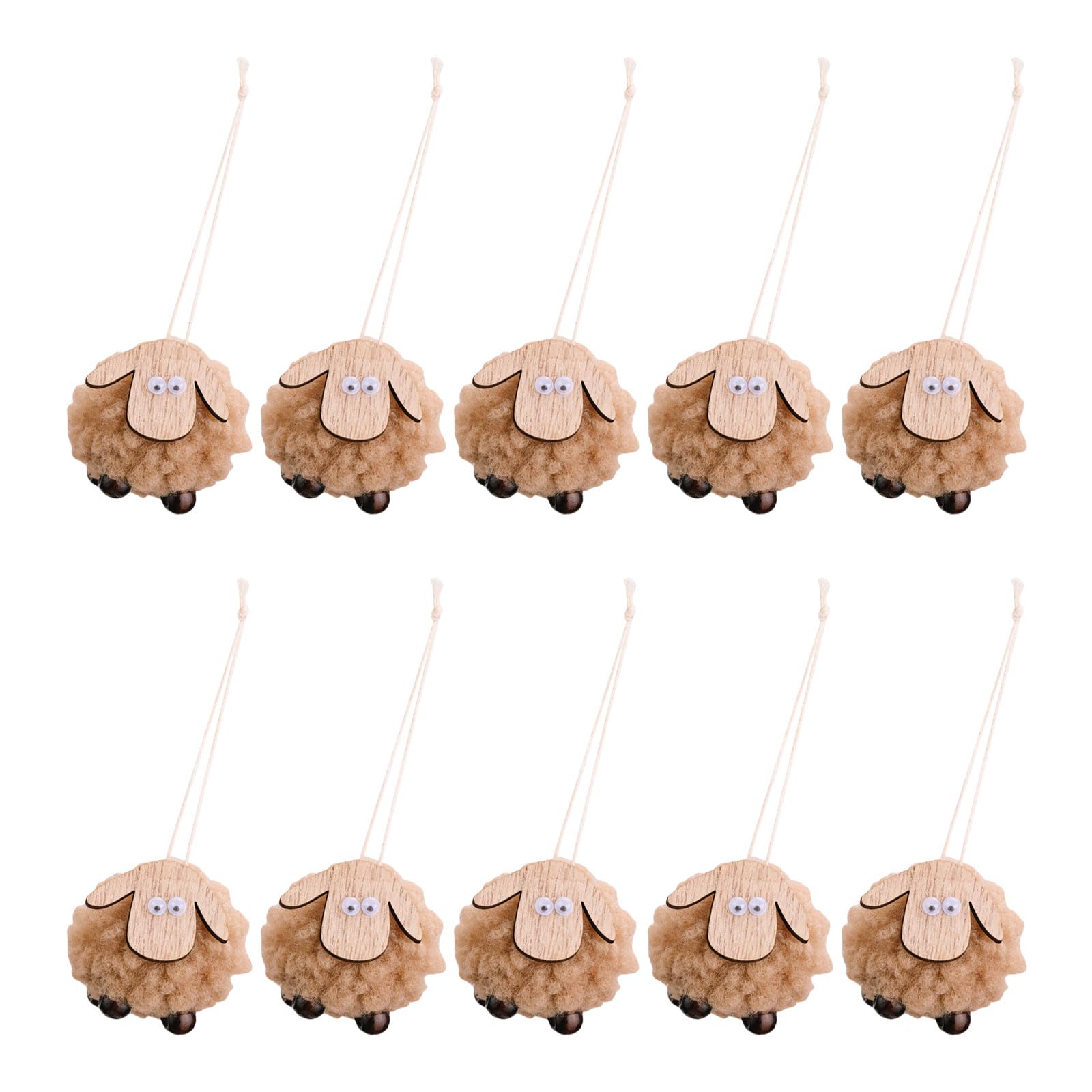 10pcs Celebration Felt Sheep Hangings Festival Season Plush Felt Sheep Hangings for Intimate Christmas Scene Festival Tree Adornment