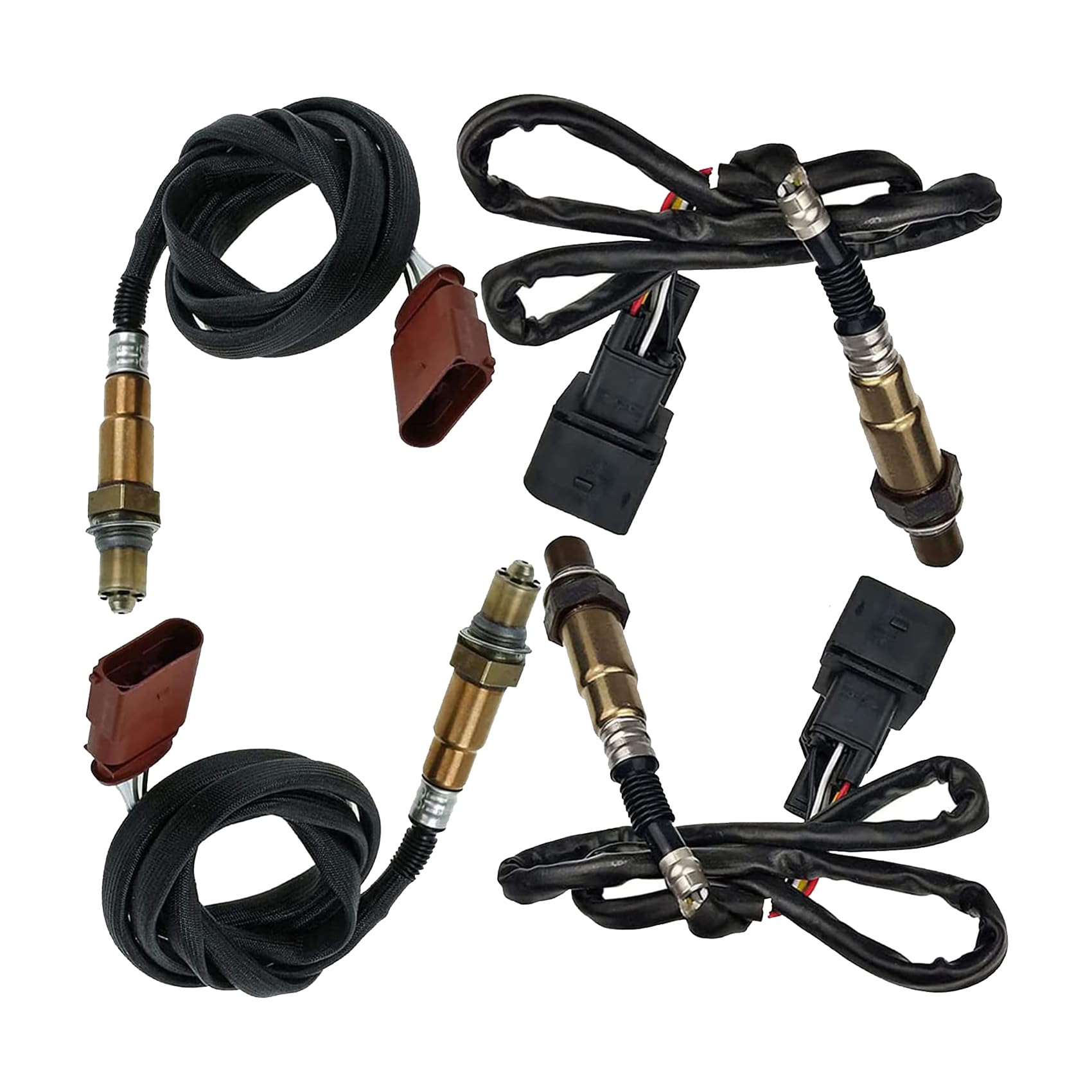 KUHTYB 4pcs Oxygen Sensors Set Compatible with Audi A4 A4 Quattro 2004-2002 3L V6 234-5028 234-4874 2 Pairs Upstream and Downstream O2 Sensors