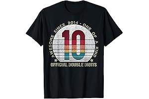 Official Double Digits 10th Birthday 10 Year Old Boy T-Shirt
