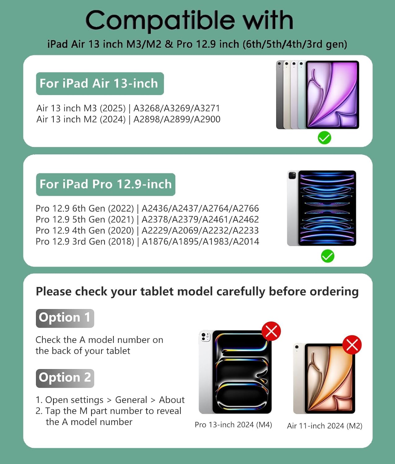 Keyboard Case for iPad Air 13 (M4, 2026/M3, 2025/M2, 2024) & iPad Pro 12.9 inch 6th/5th/4th/3rd Gen, Wireless Bluetooth Backlit Keyboard with Multi-Touch Trackpad, Smart Folio Cover with Pencil Holder