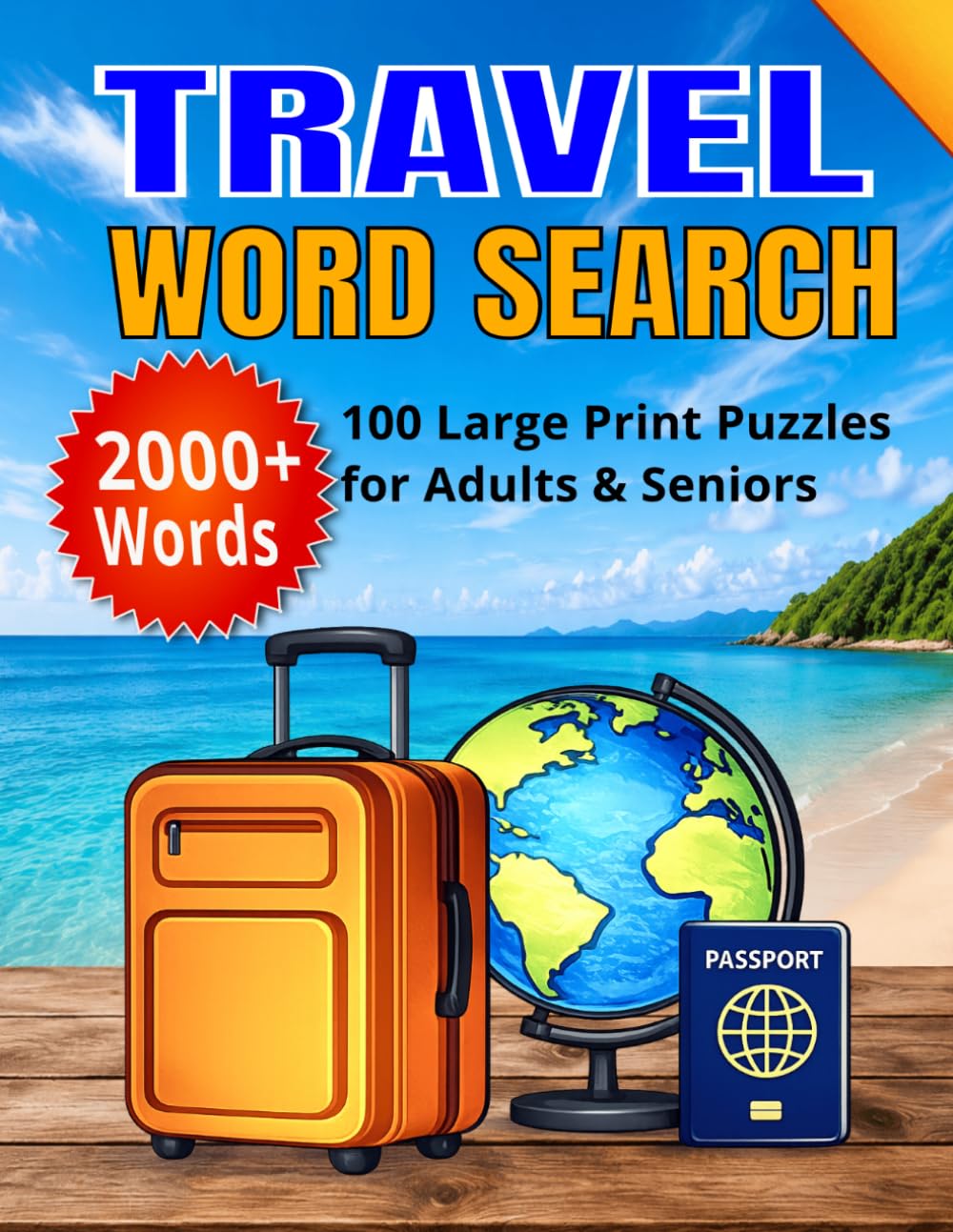 TRAVEL WORD SEARCH: 100 Large Print Puzzles with 2000+ Travel-Themed Words for Adults & Seniors