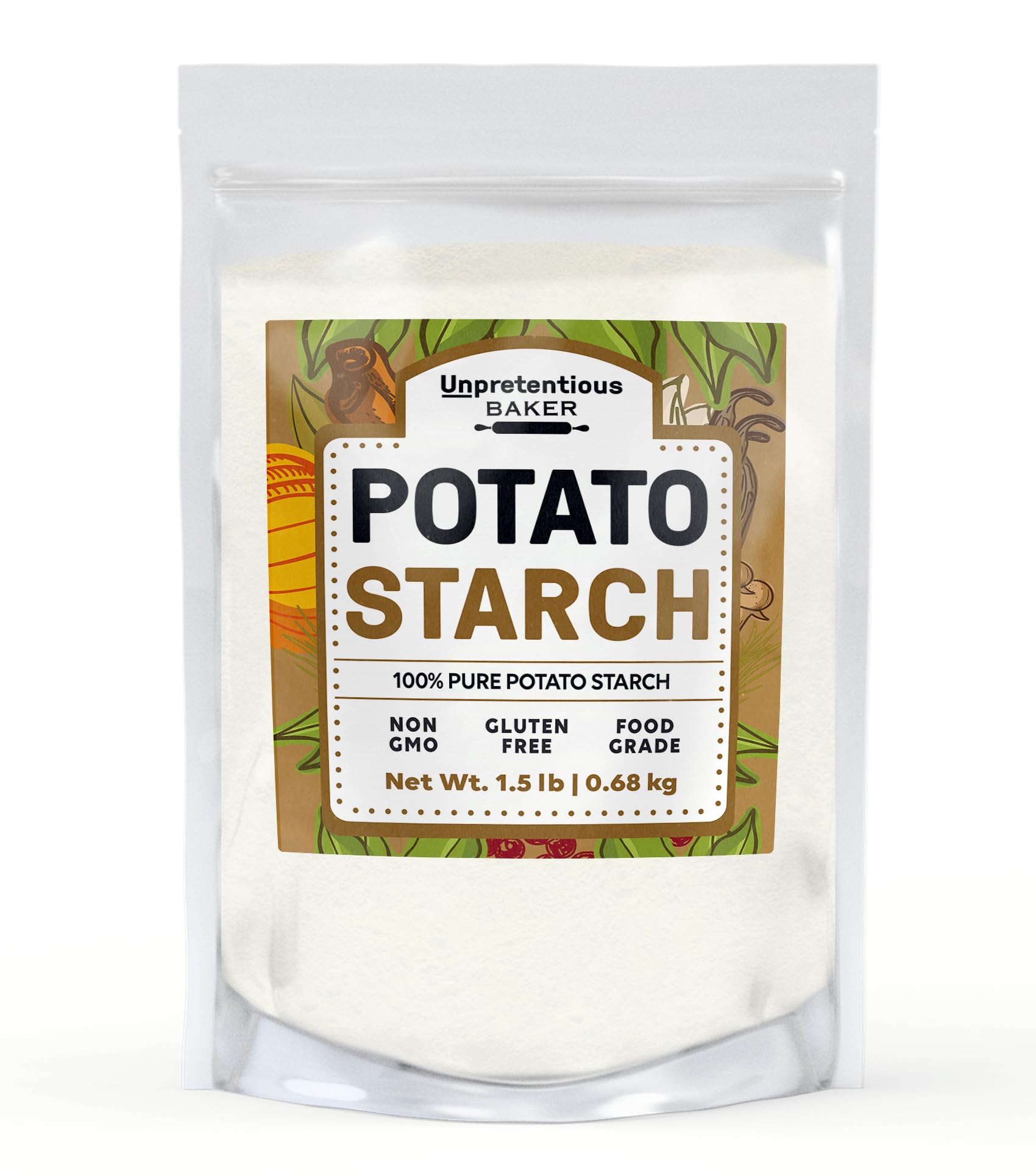Unpretentious Potato Starch Baker, 1.5 lbs, Thickener for Soups, Stews, Sauces & Gravies