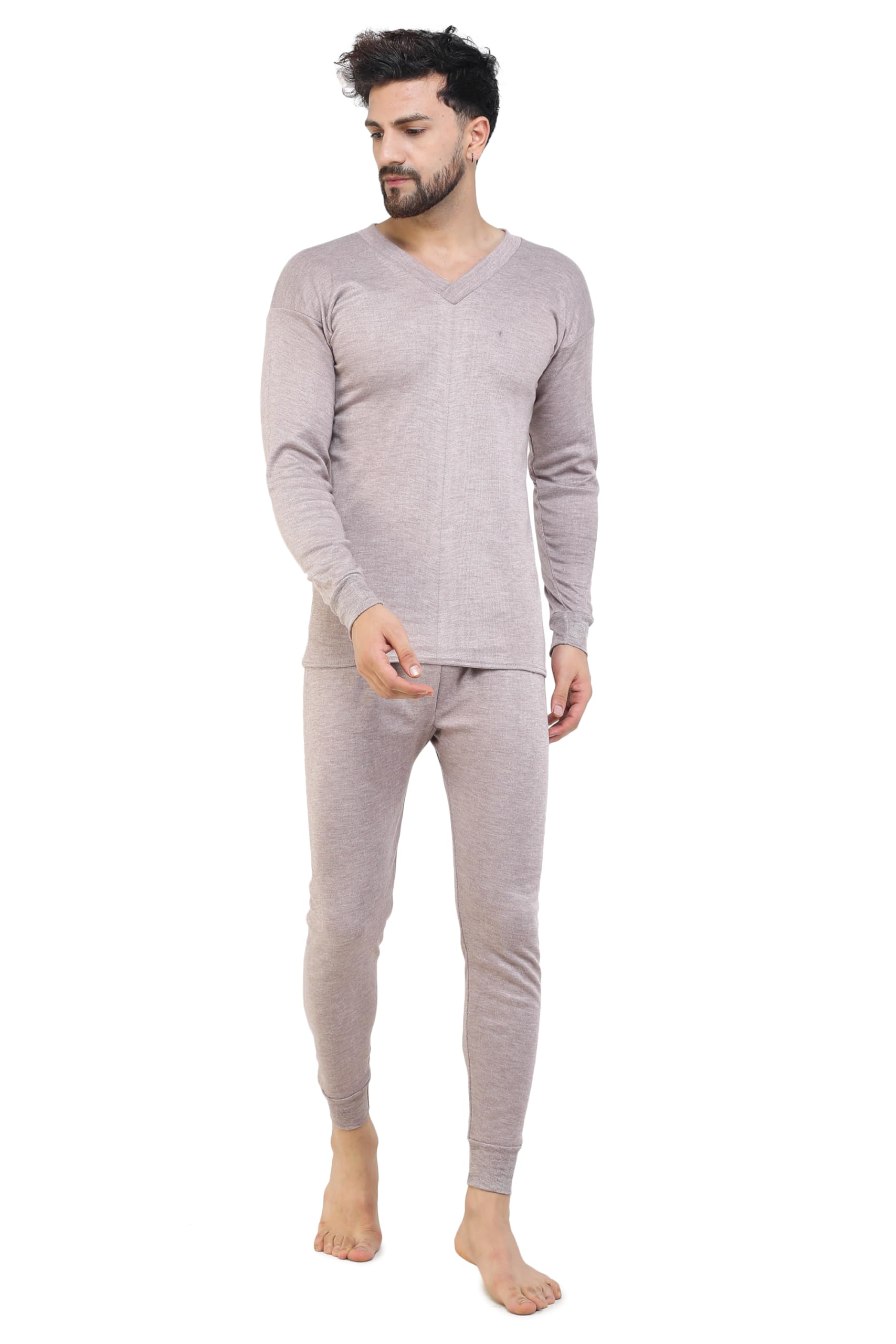 Thermal Set for Men| v Neck Winter Innerwear| Cotts Wool Inner Warmer for Men| Combo of Thermal top and Pajama Set||
