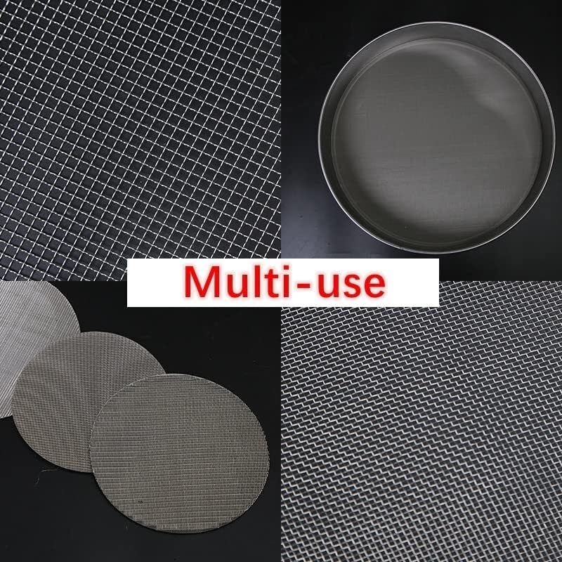 1 pièce Maille en fil métallique tissée en acier inoxydable 304 4-500 Mesh 100x100 cm Filtre de qualité alimentaire Réparation avant métallique Fixation de maille(400Mesh 30Micron)