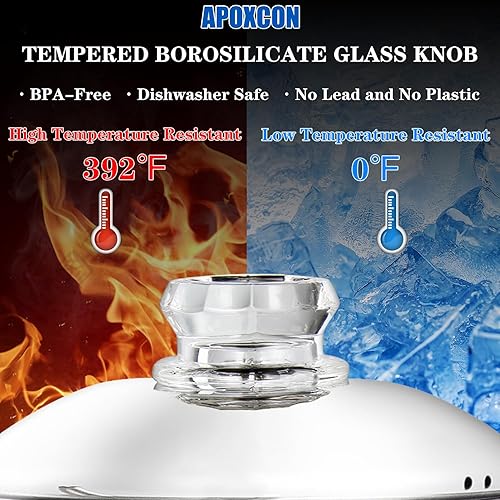 Miniatura 6 de Cafetera eléctrica de acero inoxidable con perilla de vidrio resistente de progreso de preparación transparente e interruptor de encendidoapagado,