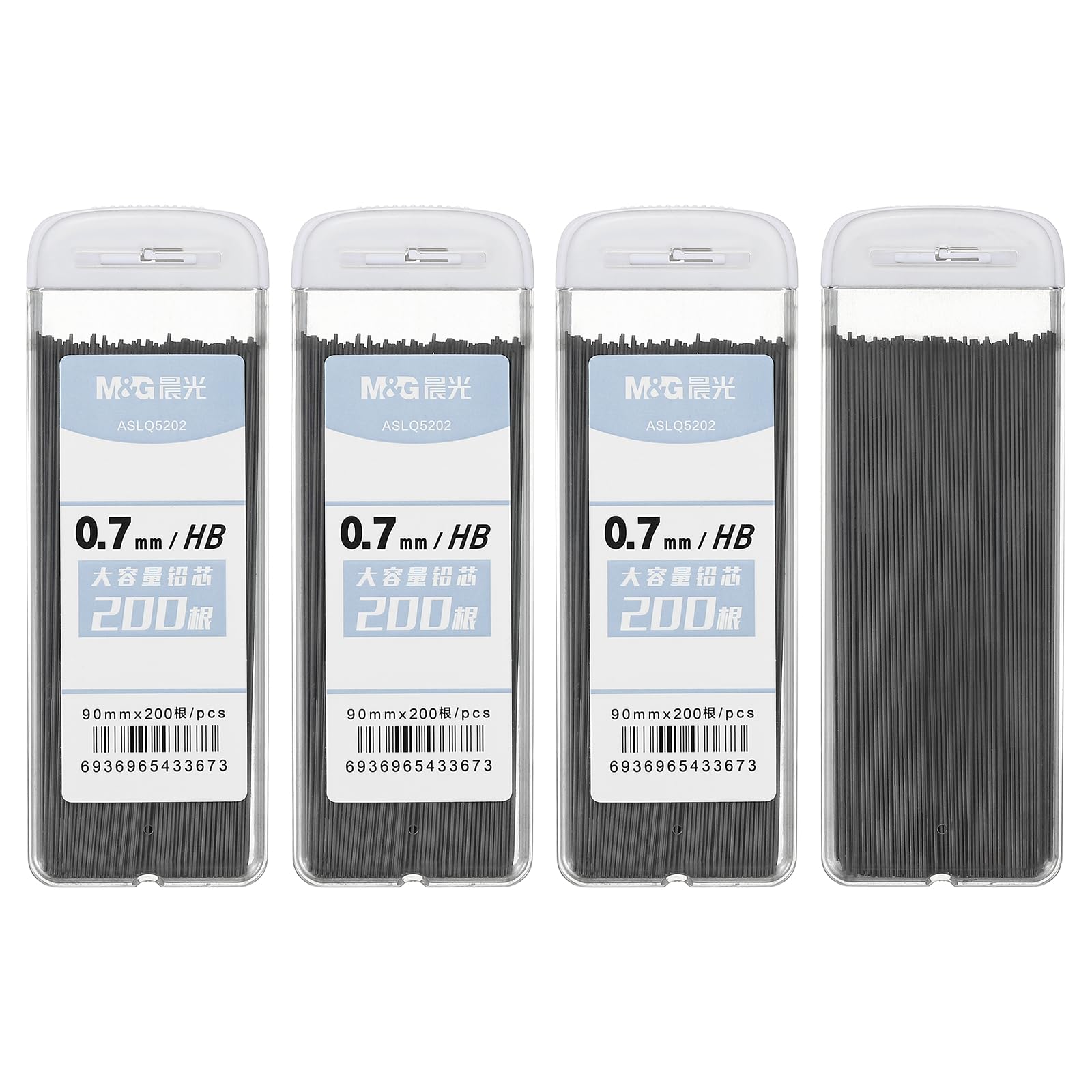 PATIKIL 800Pcs HB Mechanical Pencil Lead, 0.7mm Black Lead Refill Break Resistant Pencil Refills for Writing Office Supplies, White