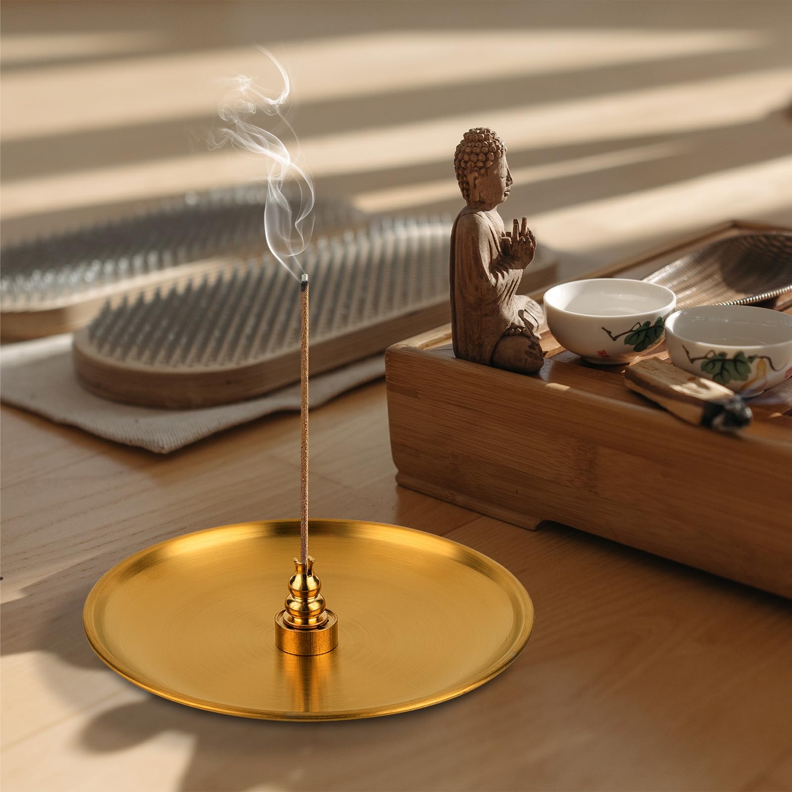 5 in 1 bruciatore di incenso Palo Santo/salvia/incenso in ottone cacciatore di cenere per la sala Yoga di meditazione