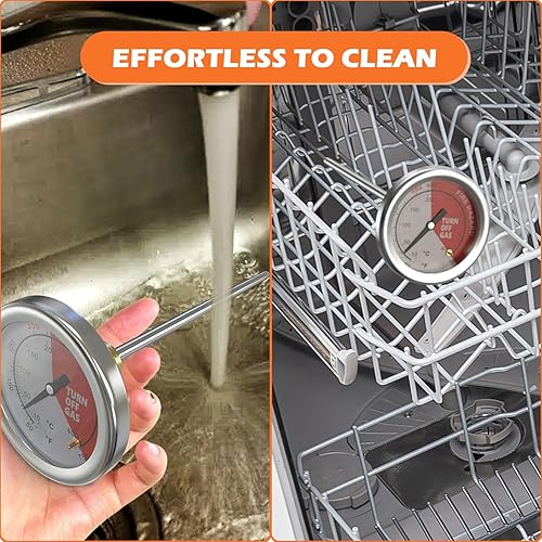 Miniatura 7 de Termómetro de carne de pavo, termómetro de barbacoa de lectura instantánea de acero inoxidable con sonda de 6 pulgadas de largo, esfera grande de 2