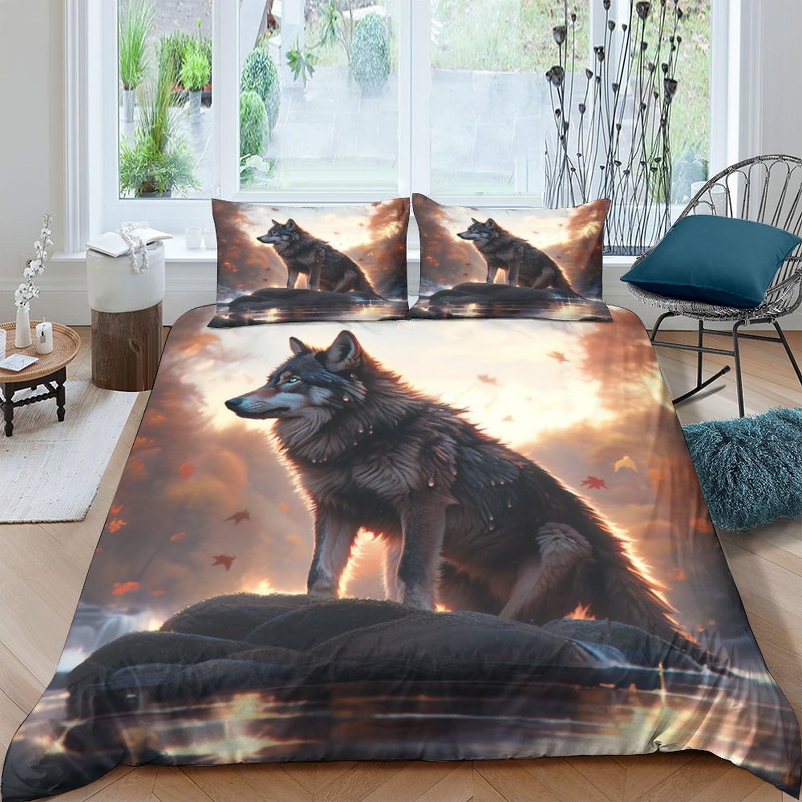 Ensemble de literie garçons et adultes pour une chambre style forêt