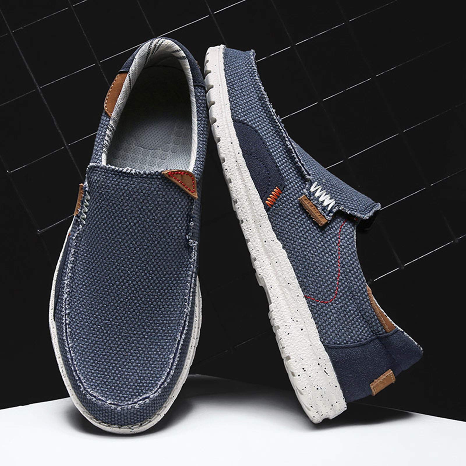 Mocassini Uomo Comfort Leggero Scarpe di Tela per Leggere Casual Scarpe da Ginnastica Piatte Antiscivolo Resistenti all'Usura per Tutti i Giorni