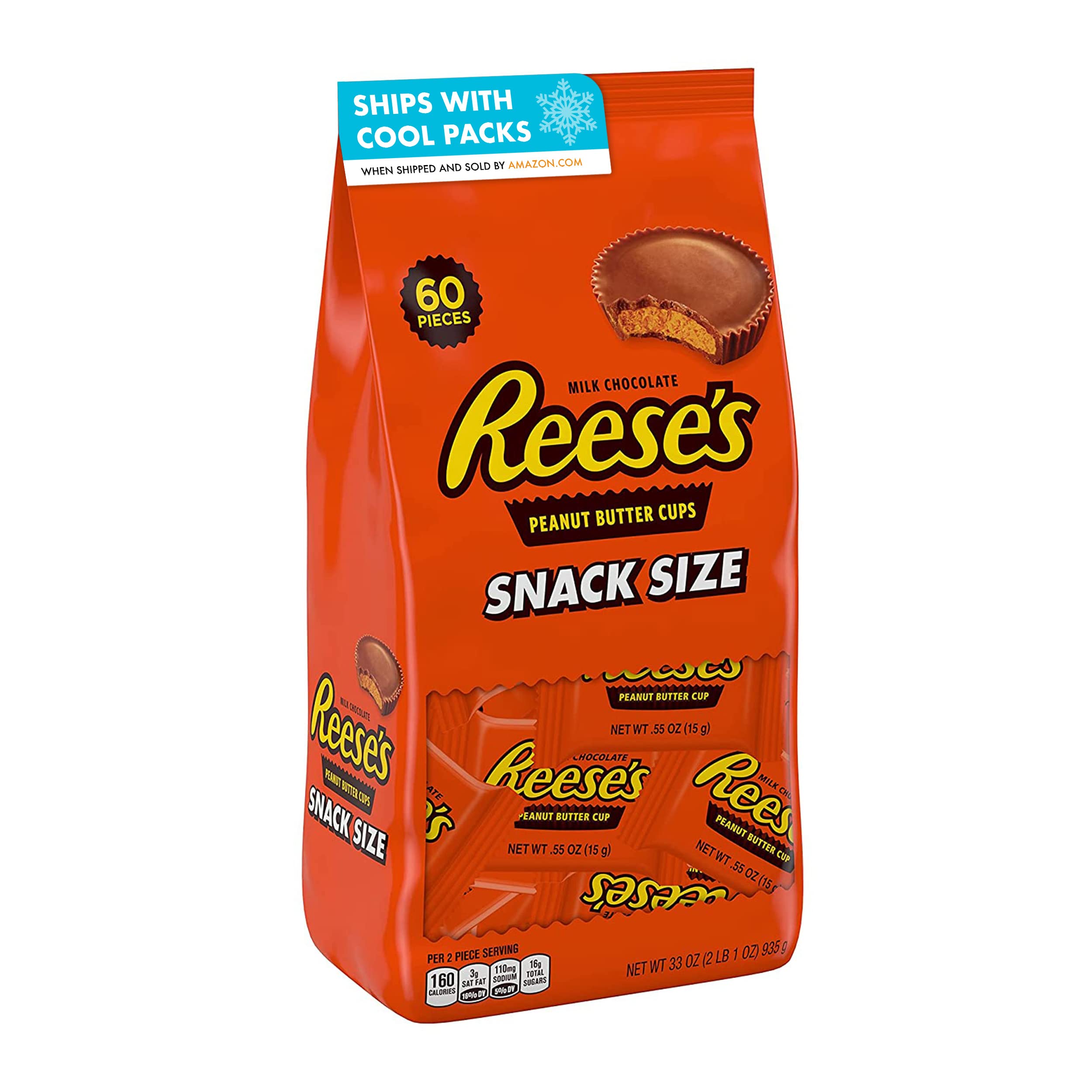 Buy REESE'S Milk Chocolate Peanut Butter Snack Size Cups Candy, Gluten