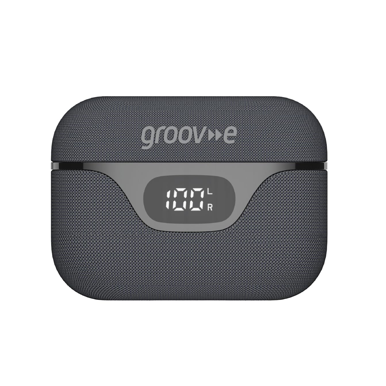 groov e Flex Buds True Wireless Earbuds - Black - with Active Noise Cancelling, Fabric Charging Case, Clear Calls, Touch Control, Supports Voice Assistants