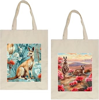 Canvas Tote Bag Kangaroo Bag for Decorating, Heat Transfer, Printing, DIY, Crafts