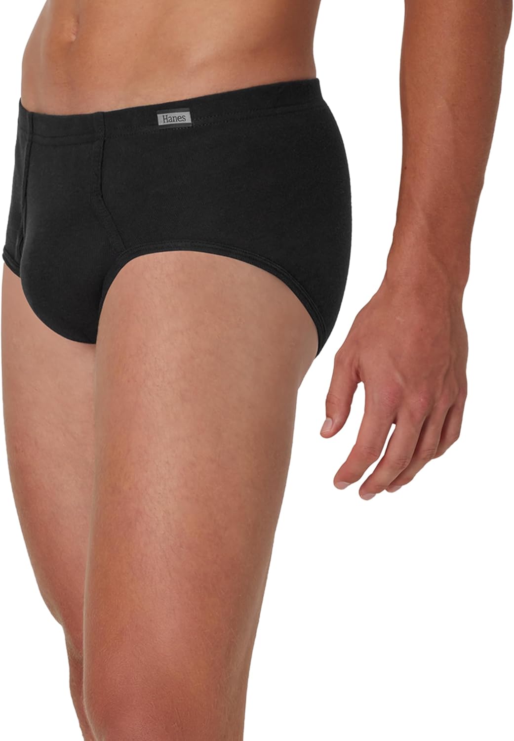 Hanes Men's Underwear Briefs, Cotton Mid Rise Briefs, Covered Waistband, Moisture Wicking, Multi-Pack - Image 4