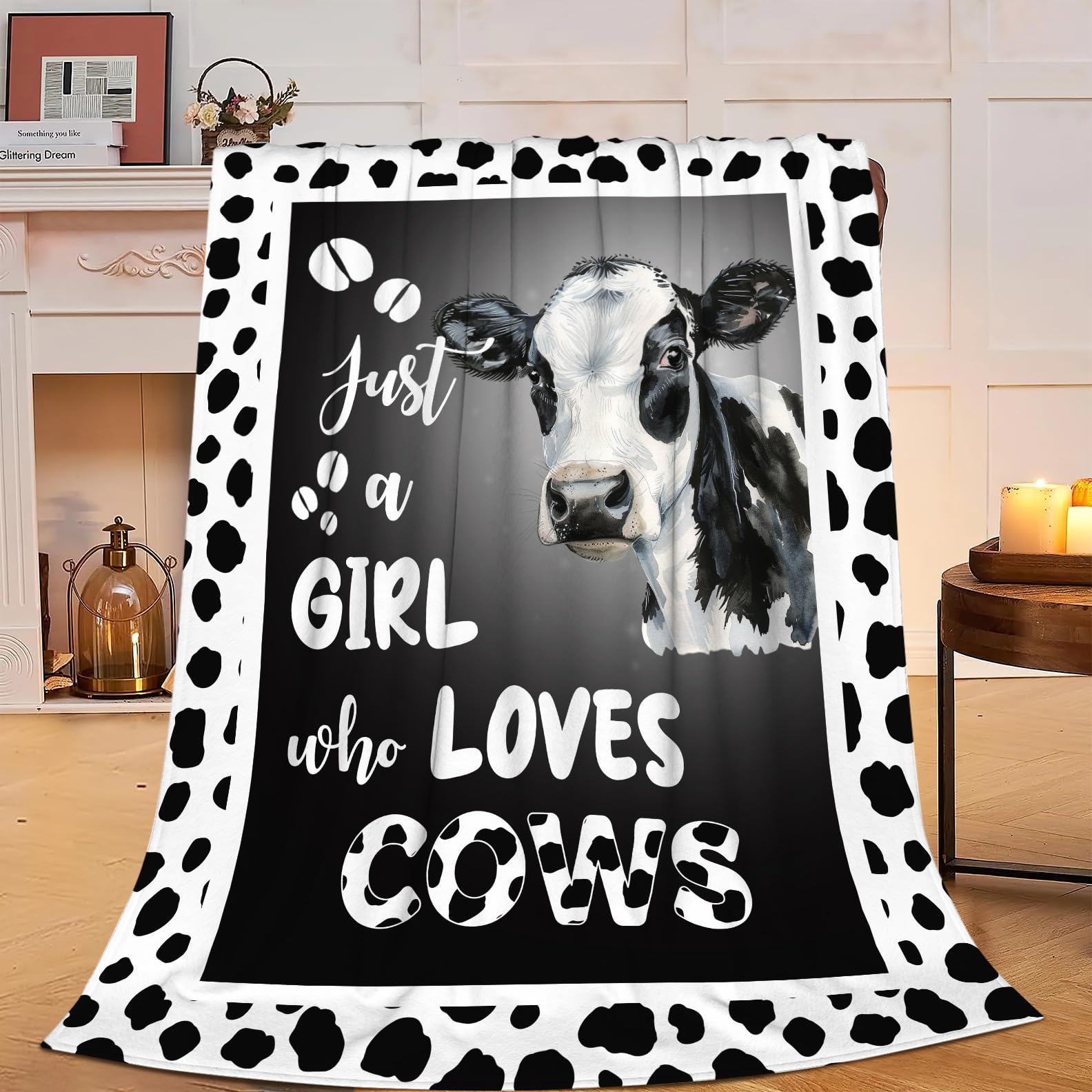 Coperta Con Stampa Di Mucca Per Neonati, Bambine E Bambini, Coperta In E Bambini Coperta In Pile Di Flanella Morbida E Calda Per Divano Camera Da Letto Soggiorno~p113392170