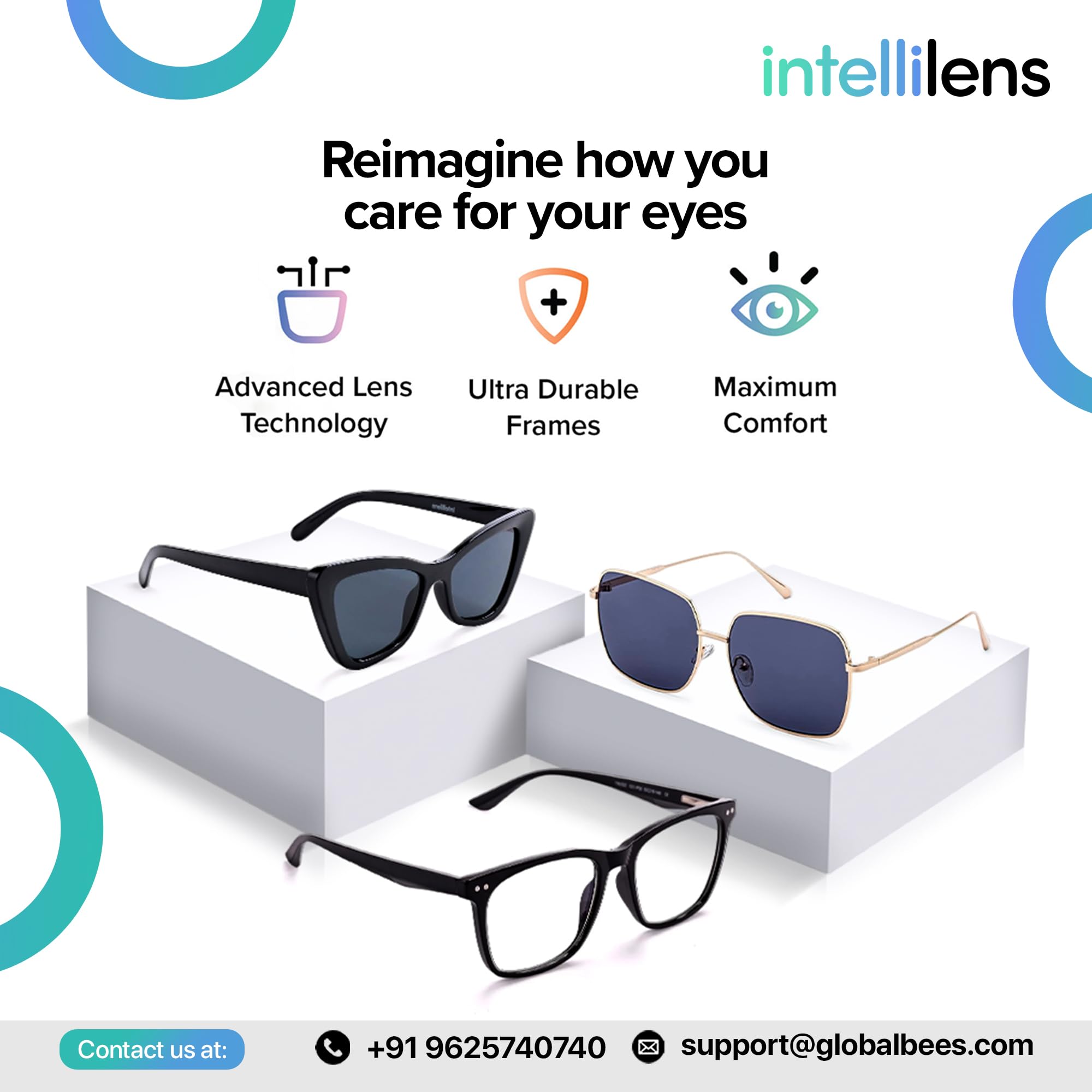 Intellilens Gafas de computadora Zero Power con corte azul | antirreflejos, ligeras y bloquean los rayos nocivos, especificaciones de protección UV, para hombres y mujeres, plateadas, cuadradas