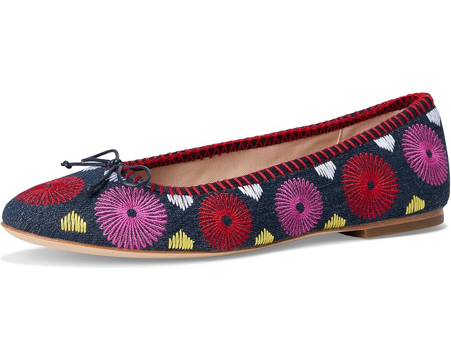 Jack Rogers Bettie Flower Ballet - Denim - Front View