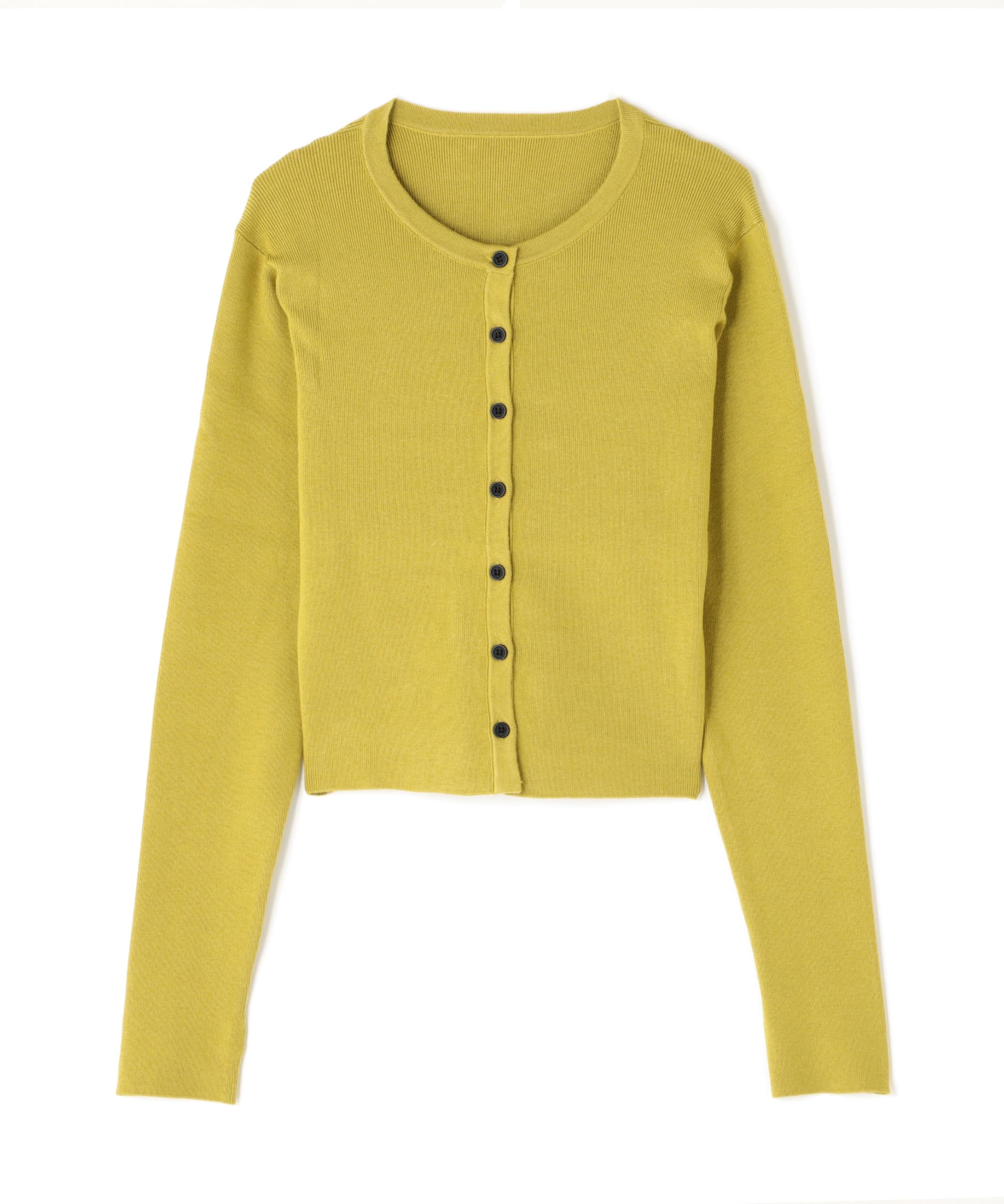 ナチュラルビューティーベーシック リブニットカーディガン 五分袖 M ベージュ SALE／60%OFFフロントリボンニットカーディガン N