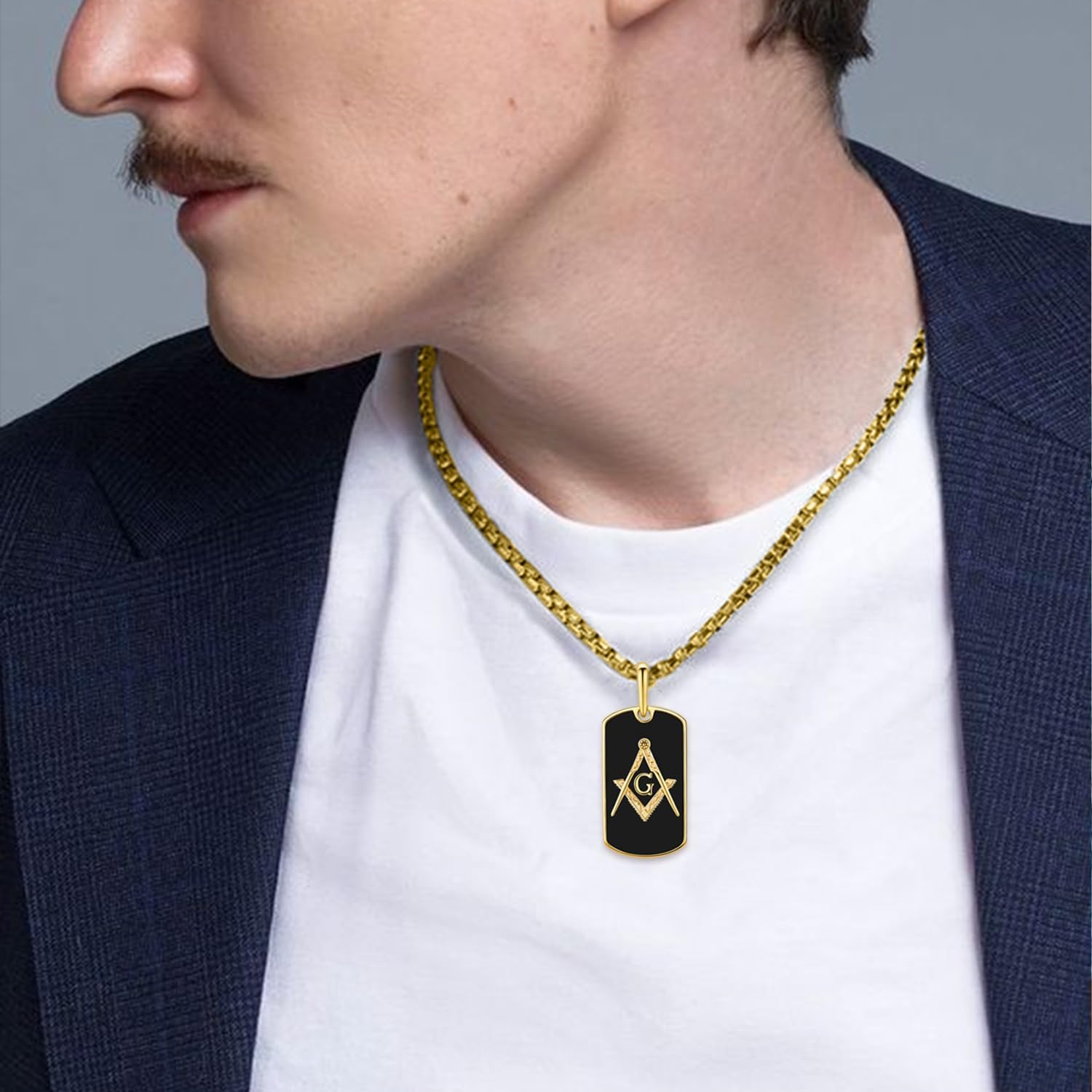 Masonic Necklace for Men 925 Sterling Silver Masonic Pendant Necklace Masonic Gifts for Men - Image 6