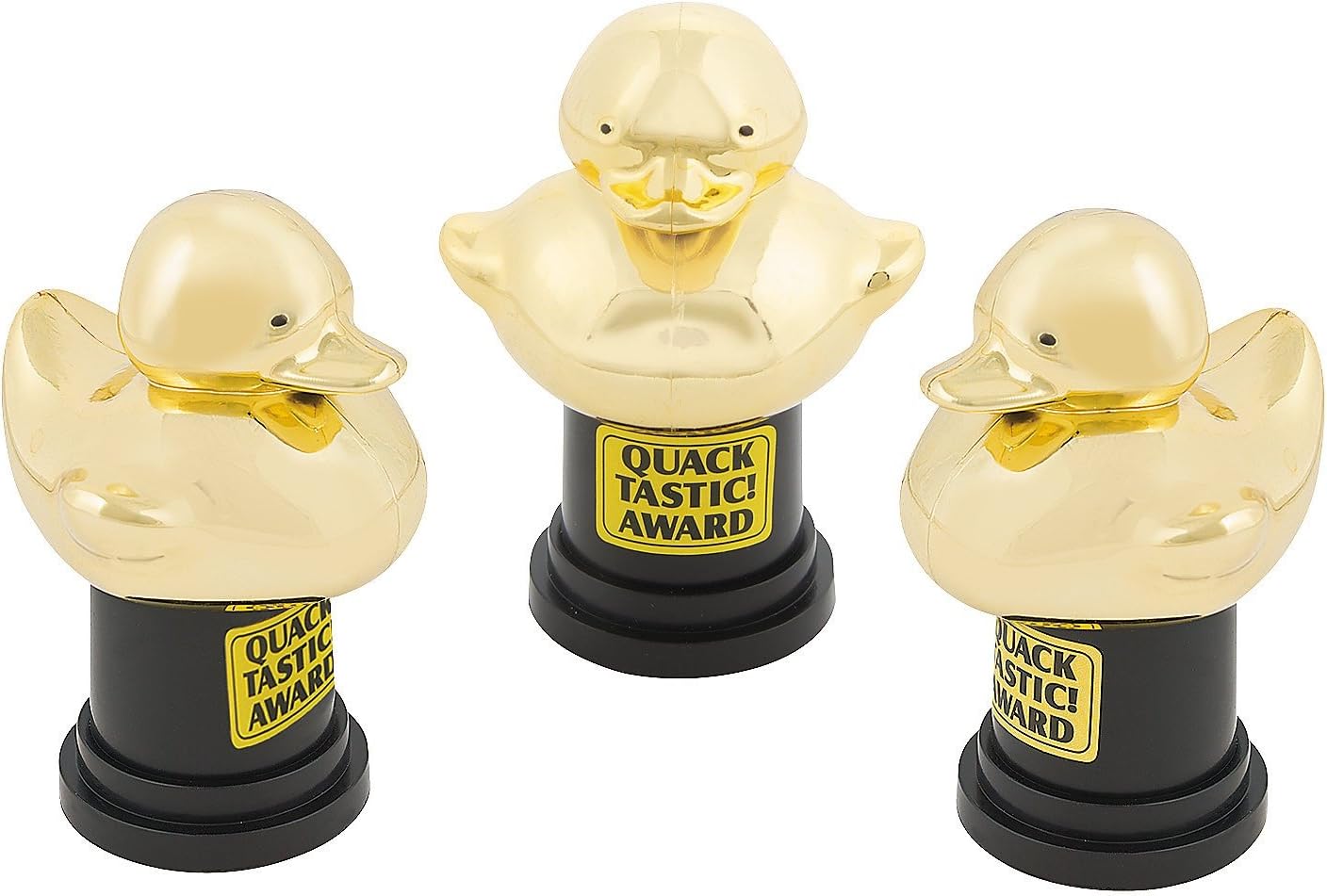 Rubber Ducky Plastic Quacktastic Awards - Gold Ducky Trophy - 12 ct