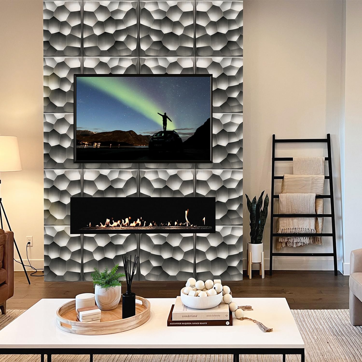 STICKGOO 3D Wall Panels Peel and Stick, Brushed Silver Decorative Wall ...