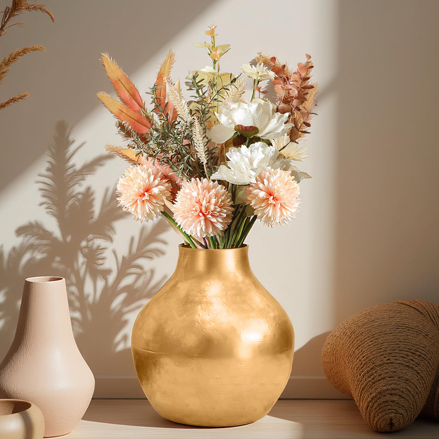 Vase à fleurs doré cadeau idéal pour mariage pendaison de crémaillère et fêtes