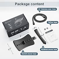 Vista 6 de BRIGHT SHOWERS Cabezal de ducha de alta presión con mano, cabezal de ducha doble de bronce aceitado con rociador de lluvia, ducha de mano