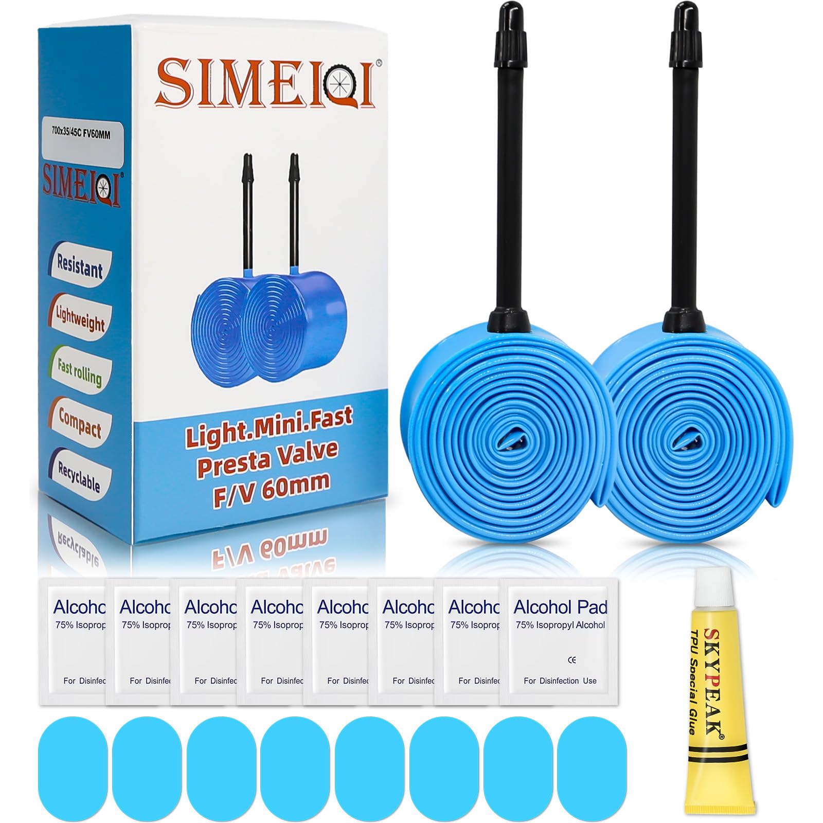 700x18/23/25/28/35/38 Bike Tubes (Blue, 700x28/32C)