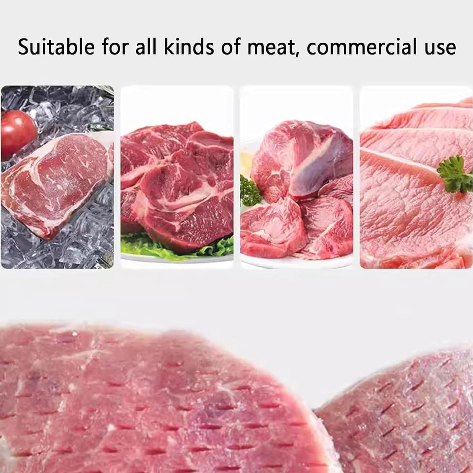Elektrischer Fleischklopfer, 600 W, verstellbare Fleischdicke 0–4 cm, abnehmbarer Spritzschutz, leicht zu reinigen für Rind, Huhn und Schweinefleisch
