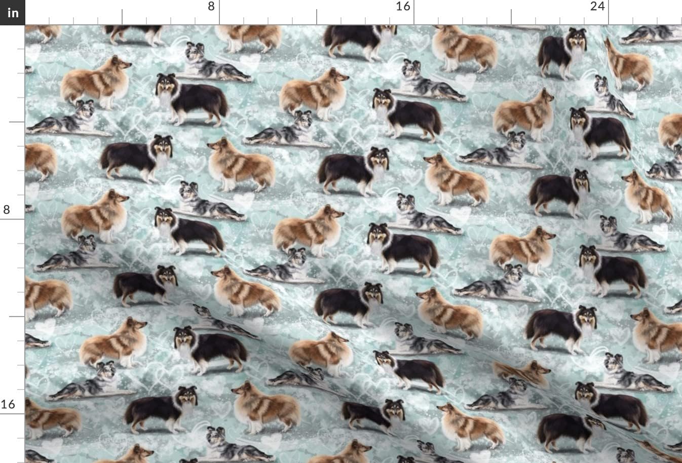 Spoonflower Fabric - Shetland Sheepdog Puppy Sheep Border Puppies Collie Breed Printed on Minky Fabric by The Yard - Sewing Baby Blankets Quilt Backing Plush
