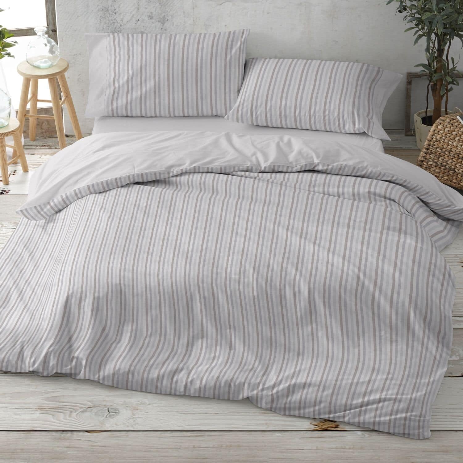 Burrito Blanco Duvet Covers, Cotton, Grey, Ancho de 150 a 160