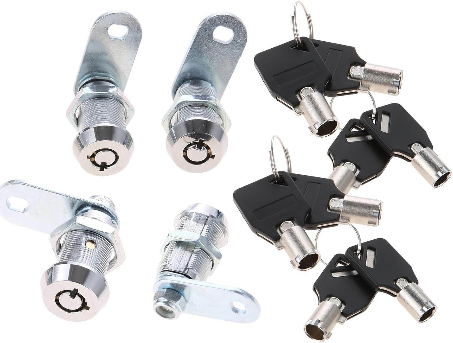 4 Sets Tubular Key Cam Lock Mailbox Cupboard Lock Cabinet Drawer Furniture Cylinder Cam Locks with Key Padlock(30mm)