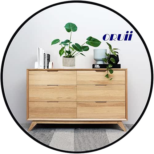Oruii Black Circle Mirror, 20 inch Round Mirror, Black Bathroom