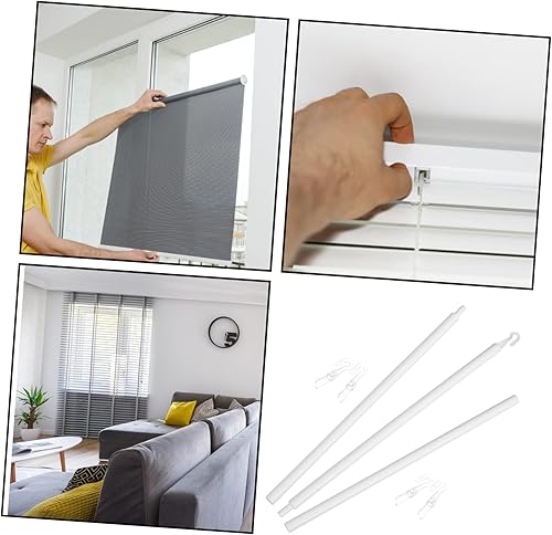 Miniatura 6 de DECHOUS 1 juego de varitas ciegas venecianas de plástico, varitas verticales de control de vara con gancho, barra de cortina transparente, barra de