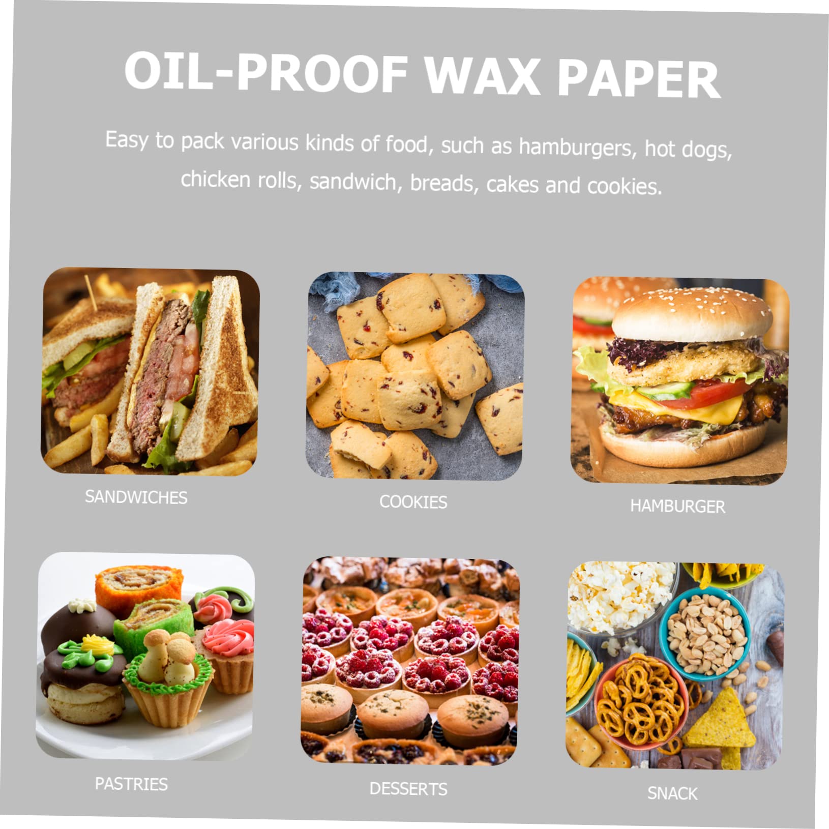 CIYODO Greaseproof Paper Towels Sheets Oil Wrapping Paper Food Grade for Banquet Party and Daily Life