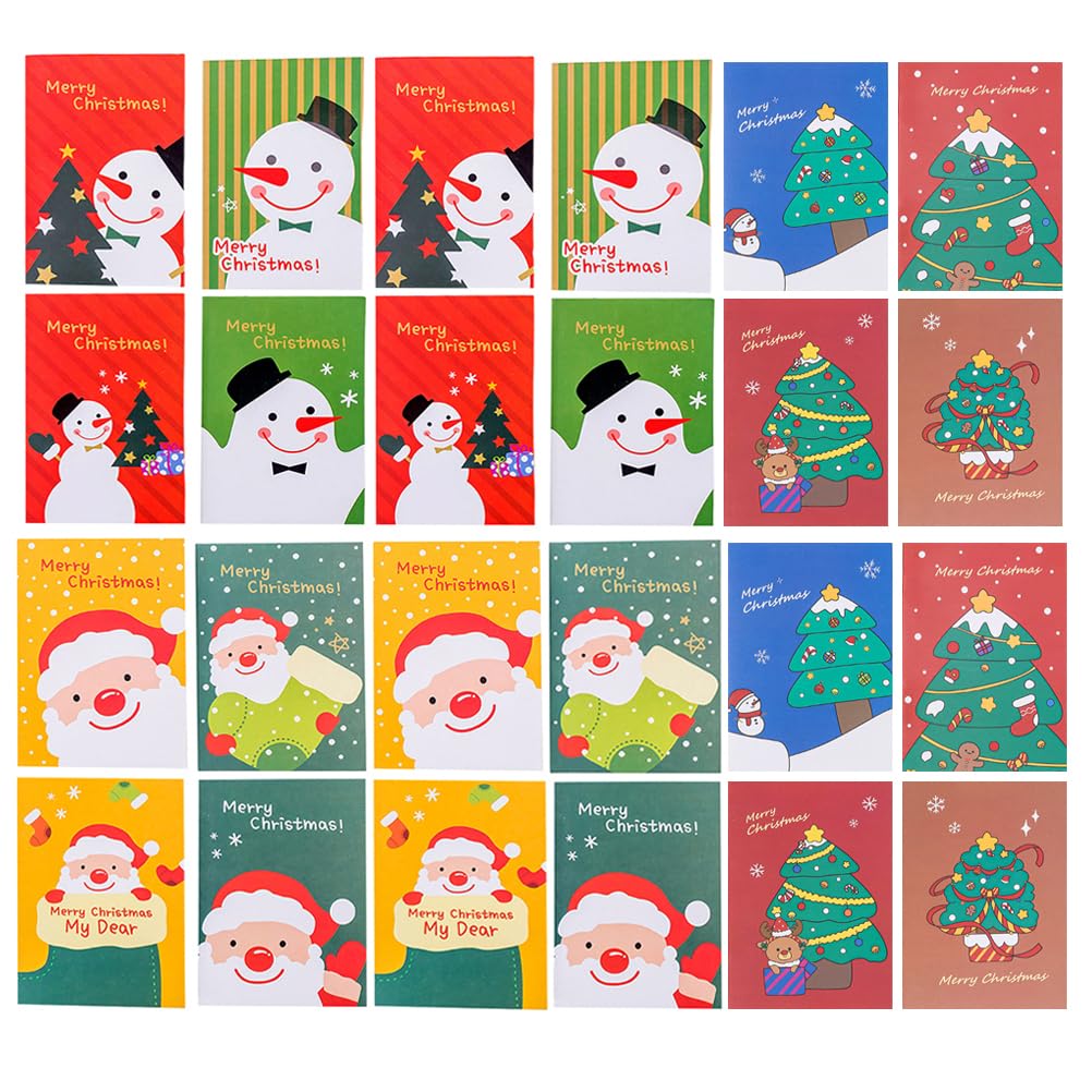SHINEOFI 48 Pcs Christmas Pocket Book Xmas Journal Diary Notepad Christmas Daily Journal Planner Xmas Cartoon s Memo s Memo Pad Paper