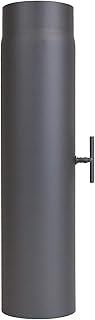LANZZAS Ofenrohr 500 mm Verlängerung mit Drosselklappe - im Durchmesser Ø 120 mm - Farbe: gussgrau - Rauchrohr mit Klappe