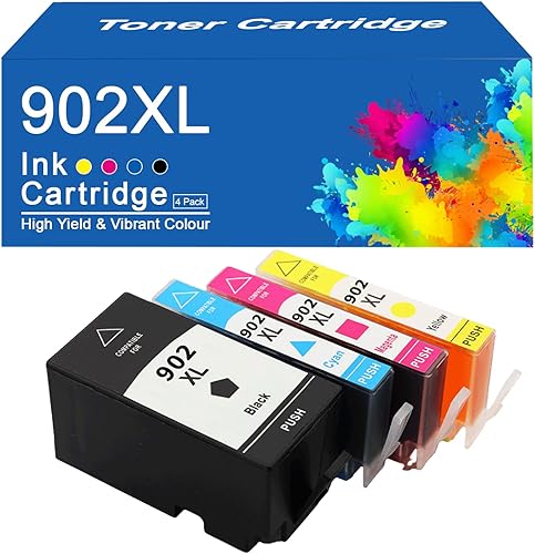 Miniatura 10 de 902XL - Cartuchos de tinta compatibles con HP 902XL Cartuchos de tinta de alto rendimiento para HP OfficeJet Pro 6960 6961 6963 6964 6965 6966 6968