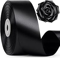 Vista 22 de Cinta de satén marfil de 1-1/2 pulgadas de ancho, cinta de tela de poliéster sólido de 50 yardas para hacer rosas, día de la madre, envoltura