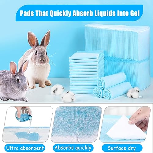 Miniatura 4 de Kathson Rabbits - Almohadillas de limpieza desechables para pañales, superabsorbentes y saludables para erizos, hámsteres, chinchillas, conejos,