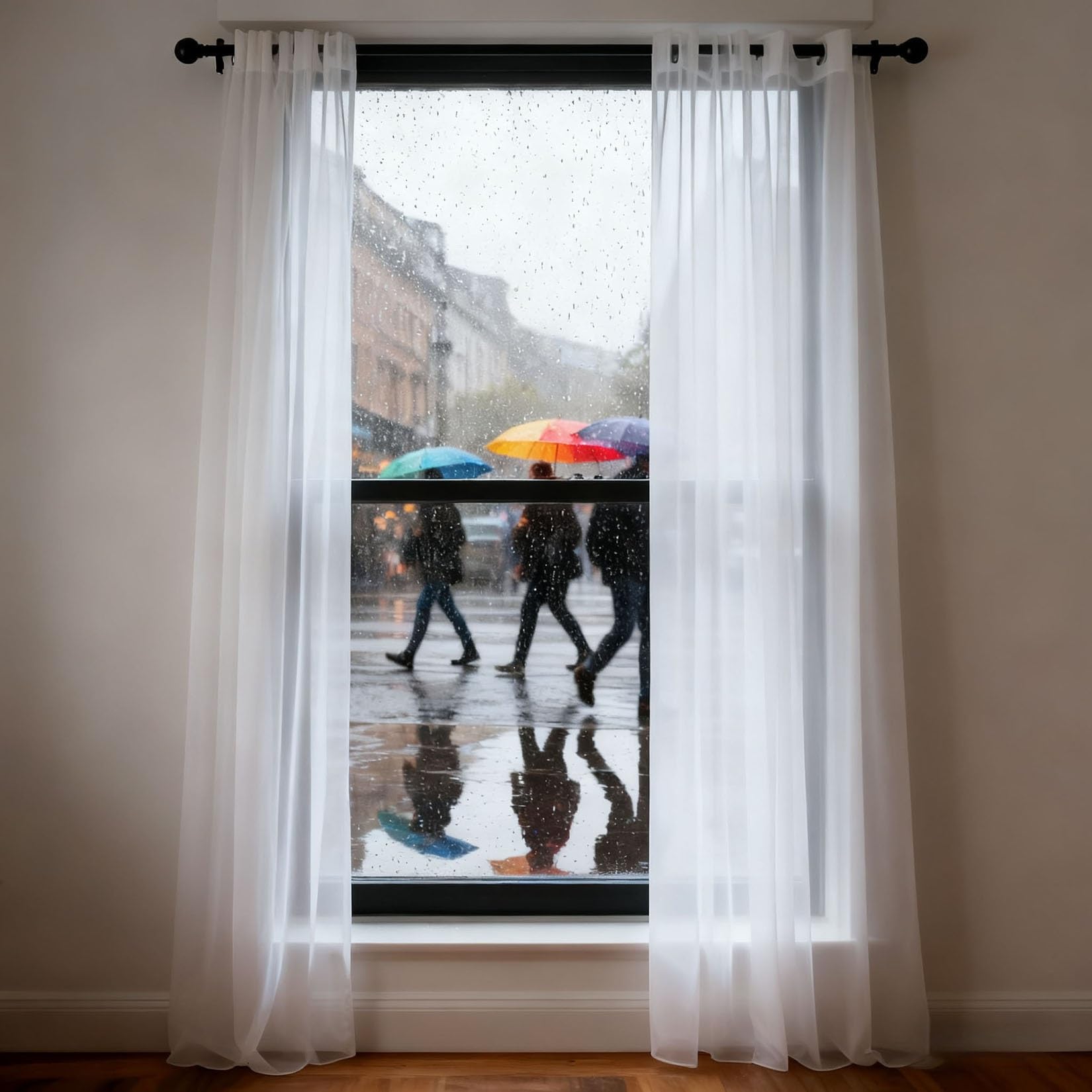 Zasłony Z Woalu 225 x 205 cm Półprzezroczysty, Plisowany, Supermiękki, Zapewniający Prywatność, Elegancki Zasłony Przezroczyste Do Salonu, Jadalni, Sypialni, Kuchni, Okna, Biały