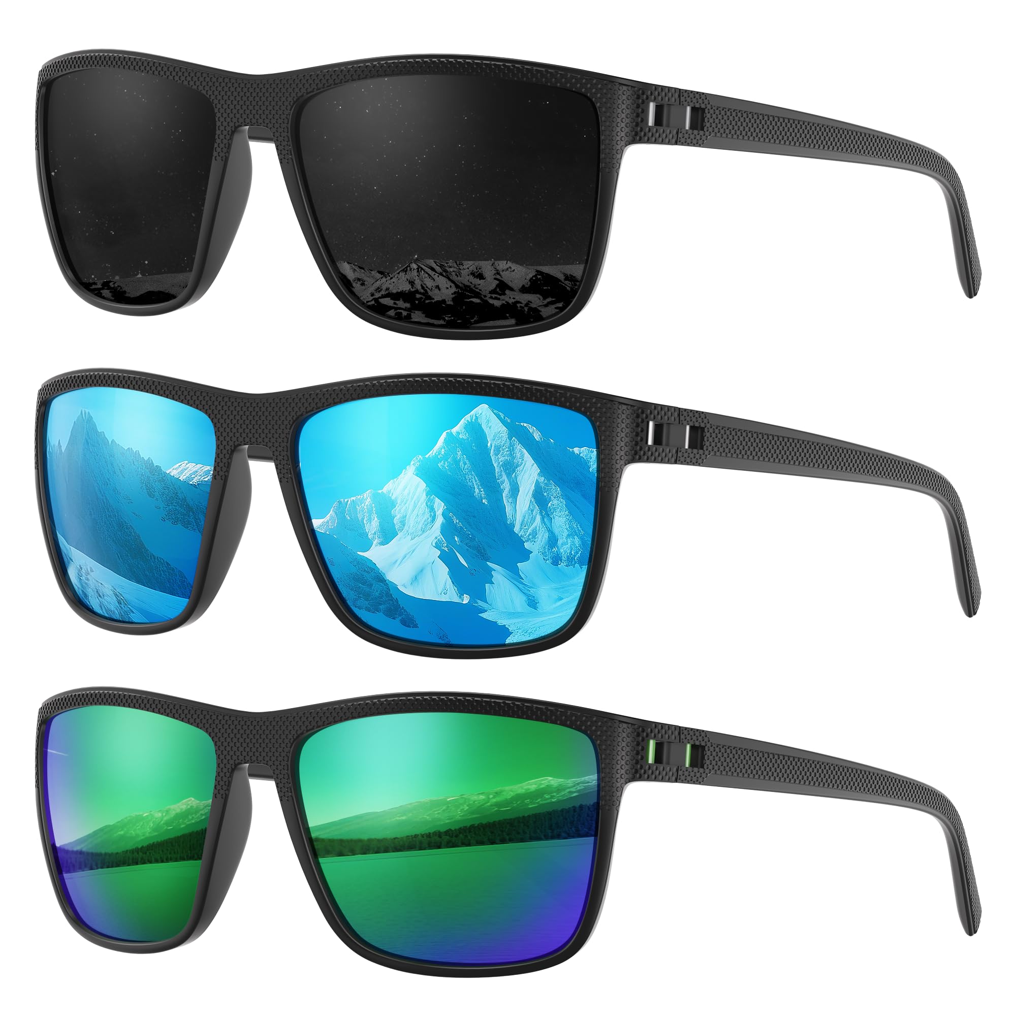 Fanshen Occhiali da sole sportivi polarizzati da uomo, protezione UV, leggeri, per guida, pesca, golf, ciclismo
