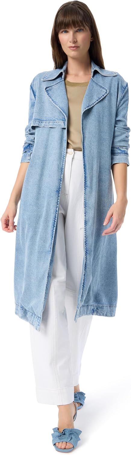 DEE OCLEPPO womens Cassie Wrap Front Tie Belt Long Trench Coat Standard - Image 2